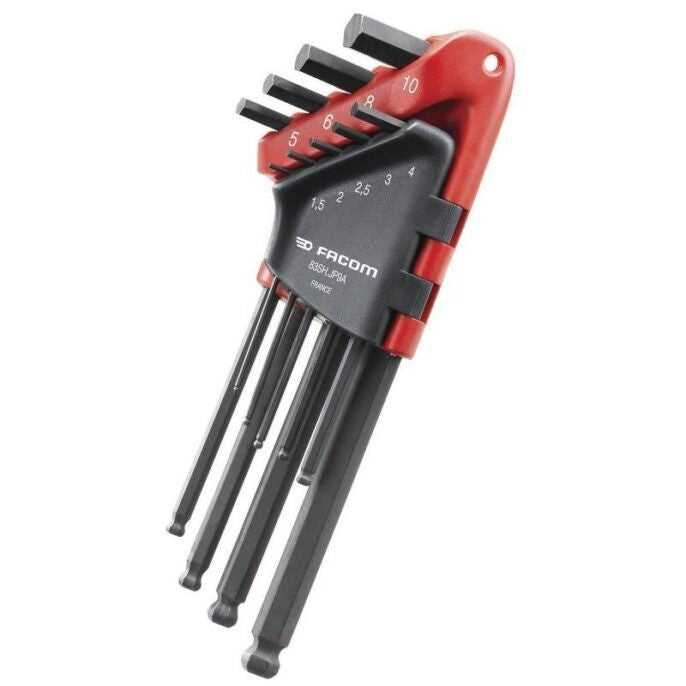 Facom 83SH.JP9A 9 Piece Long Ball End Hexagon Key Set 1.5 – 10mm