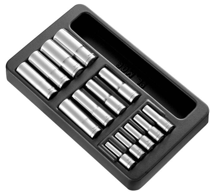 Facom MOD.HLB 13 Piece 3/8″ & 1/2″ Drive Deep Hex (6-Point) Socket Set In Module
