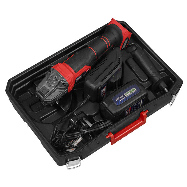 Sealey CP401LI 115mm Cordless Angle Grinder 18V 3Ah - Red