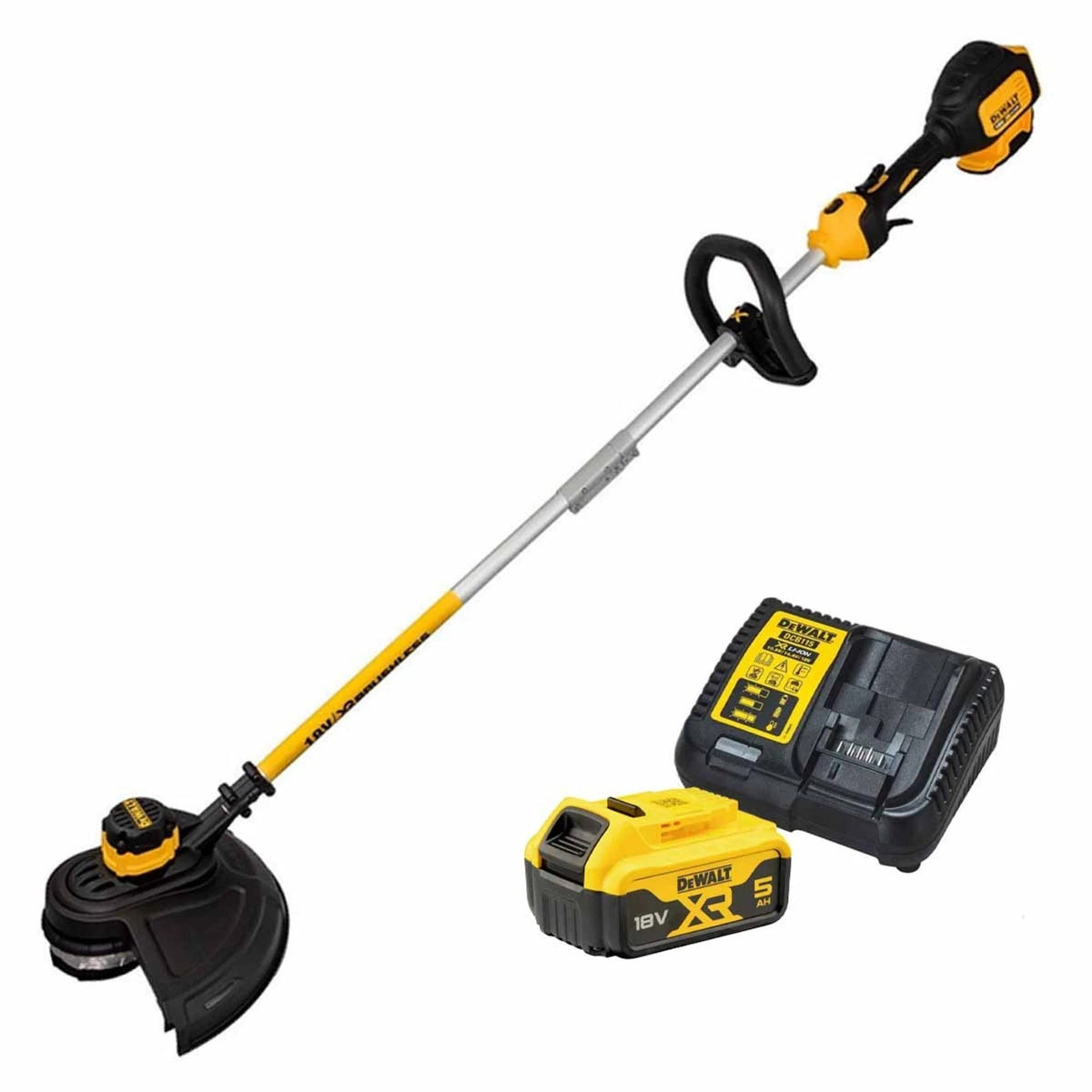 DeWalt DCM561P1S-GB 18V XR Brushless Grass Strimmer-1 x Battery & Charger