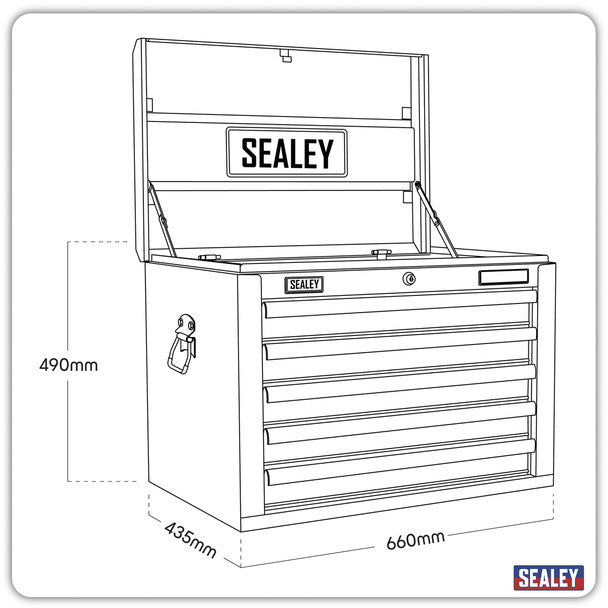 Sealey AP26059THV Superline PRO® Topchest 5 Drawer - Green/Black