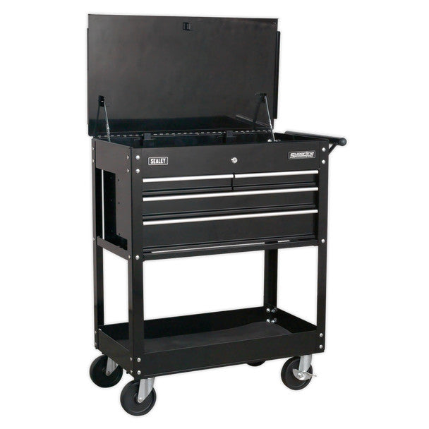 Sealey AP850MB Heavy-Duty Mobile Tool & Parts Trolley with 4 Drawers & Lockable