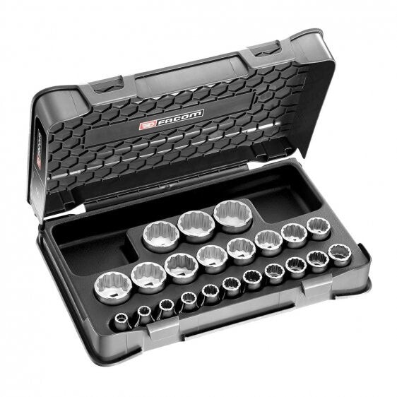 Facom S.400B 22pc 1/2" Square Drive Metric 12pt Socket Set With Case