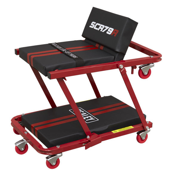 Sealey SCR79 Steel Creeper/Seat with 7 Wheels & Adjustable Head Rest