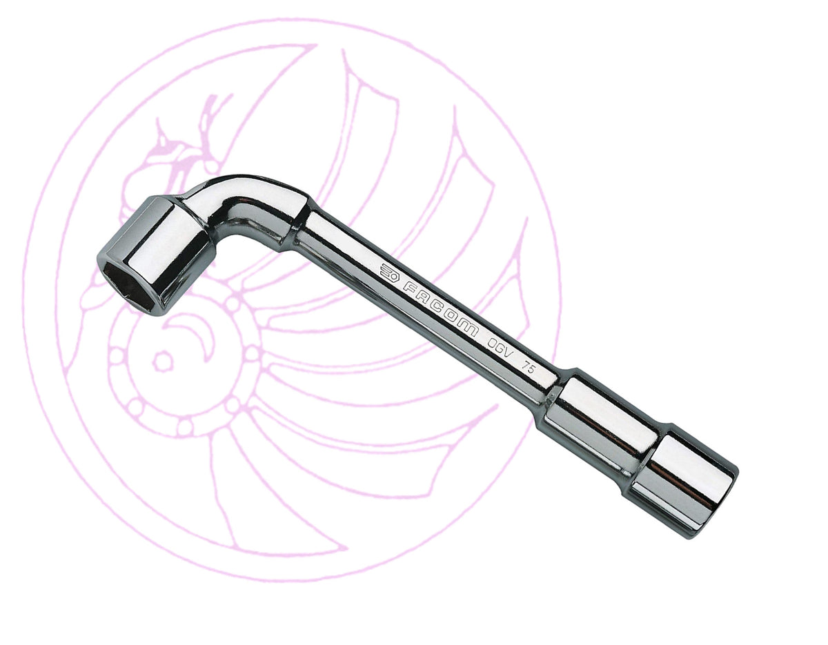Facom 75.8 Forged Metric 6 X 6 Point Angled Open-Socket Wrench 8mm