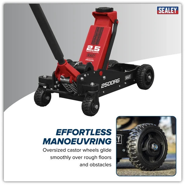Sealey 2500RG Big Wheel Hybrid Trolley Jack for Off-Road Vehicles, SUVs