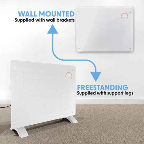 Baridi DH138 1500W Electric Glass Panel Heater-Timer,Remote & WIfI
