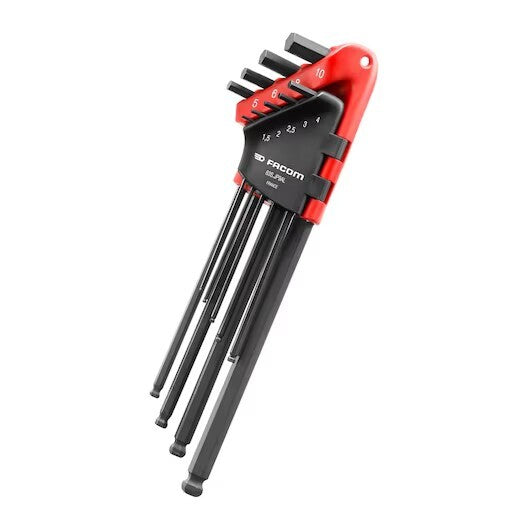 Facom 83S.JP9AL METRIC EXTRA LONG HEX KEY SET 9PC
