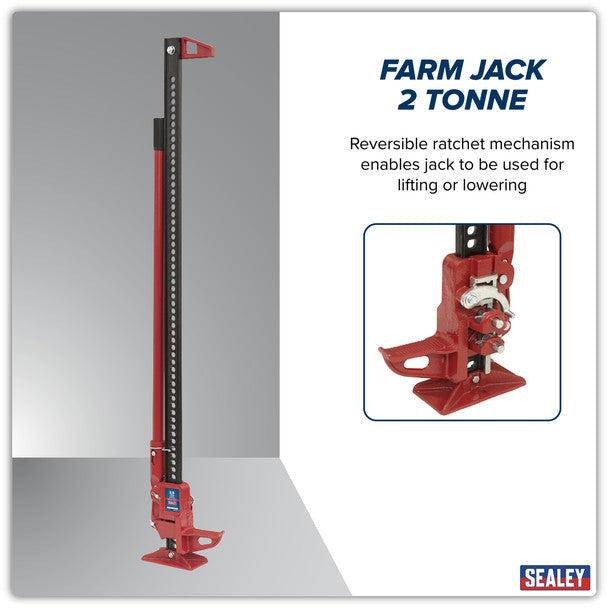 Sealey FJ60 Farm Jack 1500mm 2 Tonne Capacity