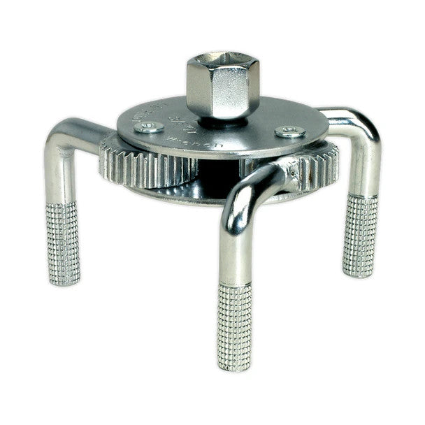 Sealey AK643 Oil Filter Claw Wrench 3/8" & 1/2"Sq Drive 65-110mm Capacity