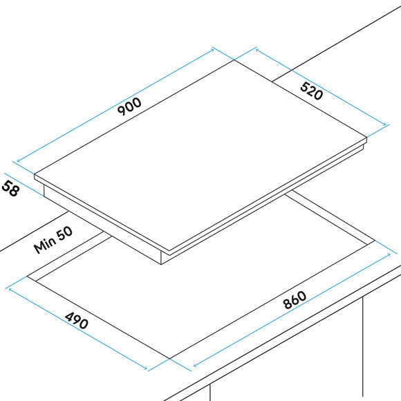 Baridi DH180 Integrated Induction Hob with 5 Cooking Zones 90cm 9300W Output