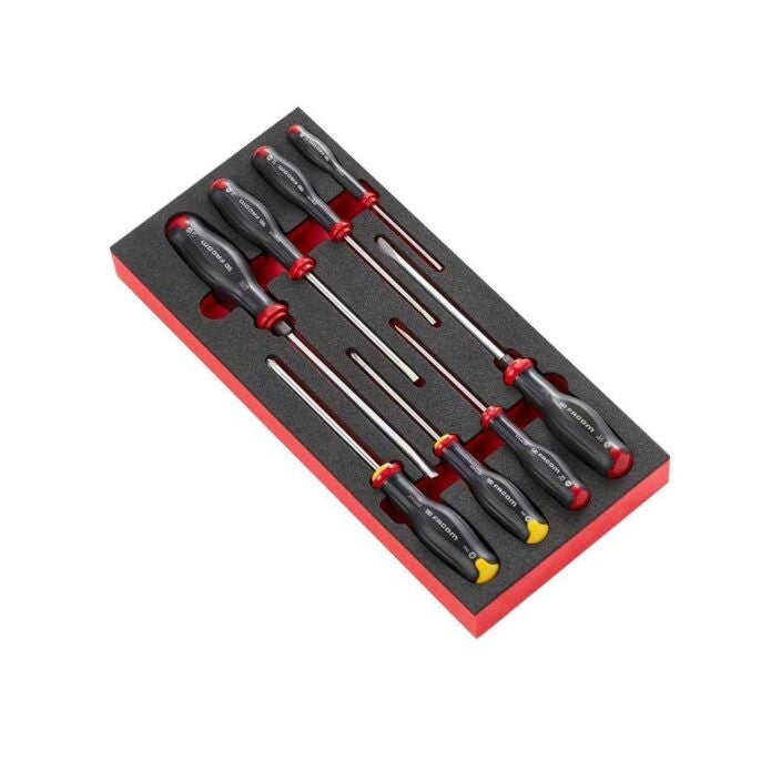 Facom MODM.AT1 8 Piece Protwist Slotted and Phillips Screwdriver Set In Foam