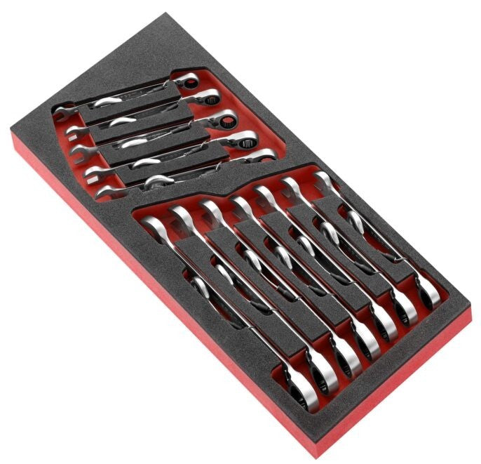Facom MODM.467J12SLS 12 Piece Tethered Metric Ratchet Combination Set In Foam