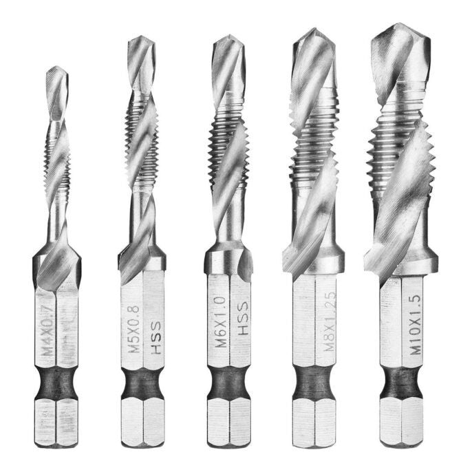 Facom 227H.J5PB 5 Piece 3 in 1 Combined Drill & Tap Bit Set M4 – M10