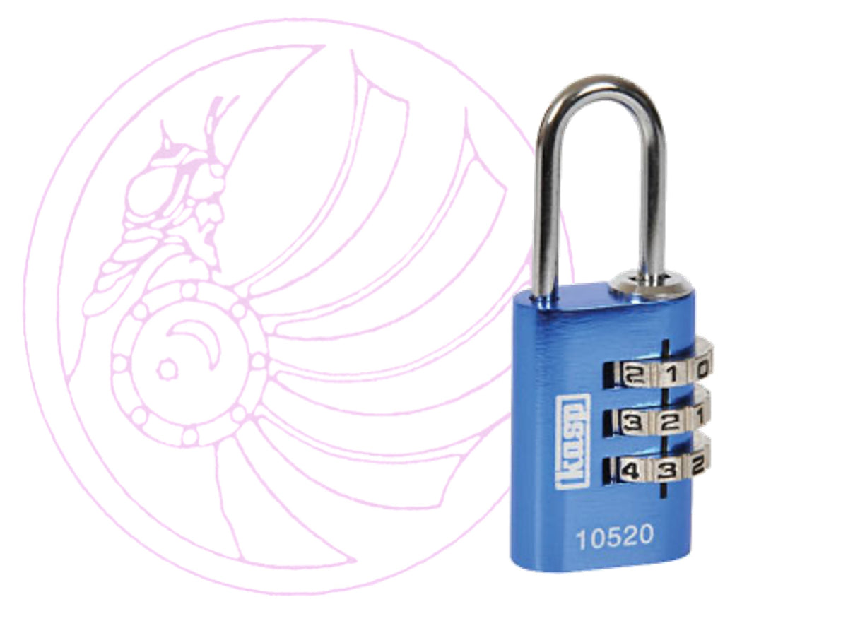 Kasp K10520BLUD Aluminium Combination Padlock 20mm Blue