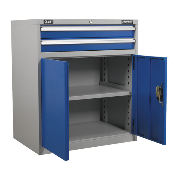Sealey API8810 Premier Industrial™ Industrial Cabinet with 2 Drawers & 1 Shelf