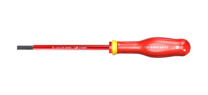 Facom AT6.5X150VE Protwist VDE Insulated Screwdriver Slotted 6.5 x 150mm