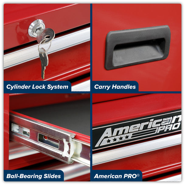 Sealey AP223 American PRO® Mid-Box Tool Chest 3 Drawer - Red