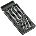 Facom MOD.64J7 7 Piece Metric Flat Ratcheting Ring Spanner Wrench Set In Module