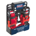 Sealey TD1202SR Slide Ratchet Strap Polyester Webbing with S-Hooks 32mm x 3m