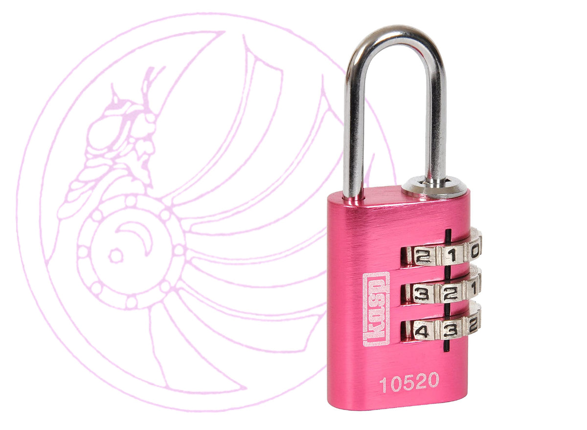 Kasp K10520PIND Aluminium Combination Padlock 20mm Pink