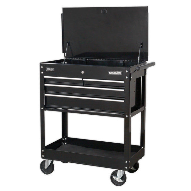 Sealey AP850MB Heavy-Duty Mobile Tool & Parts Trolley with 4 Drawers & Lockable