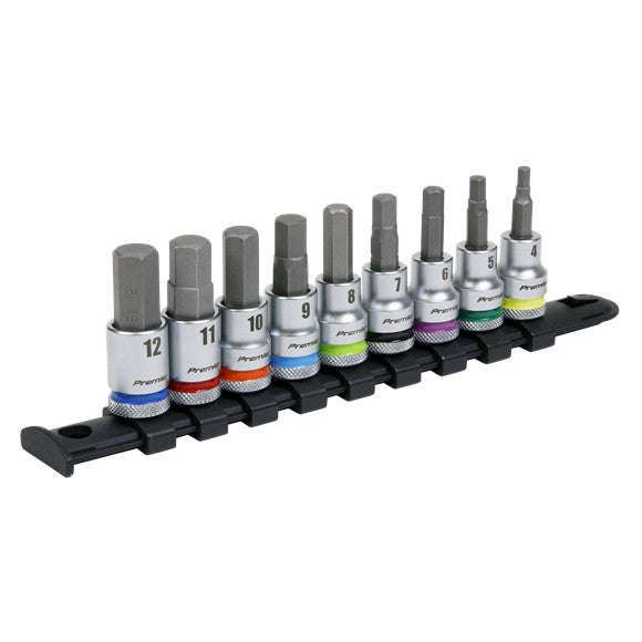 Sealey AK6250 Hex Socket Bit Set 3/8"Sq Drive 9pc