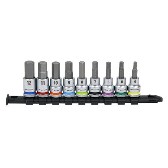Sealey AK6250 Hex Socket Bit Set 3/8"Sq Drive 9pc