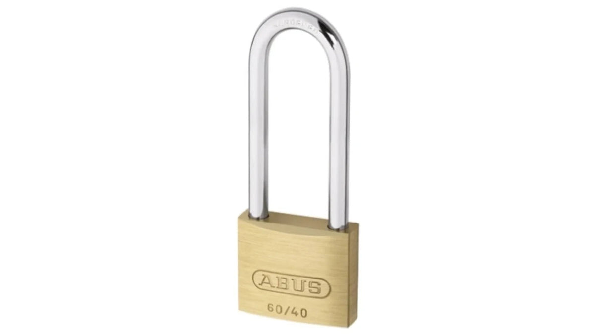 ABUS 40mm Brass Keyed Padlock 63mm Shackle -60/40HB63 B/EFSPP