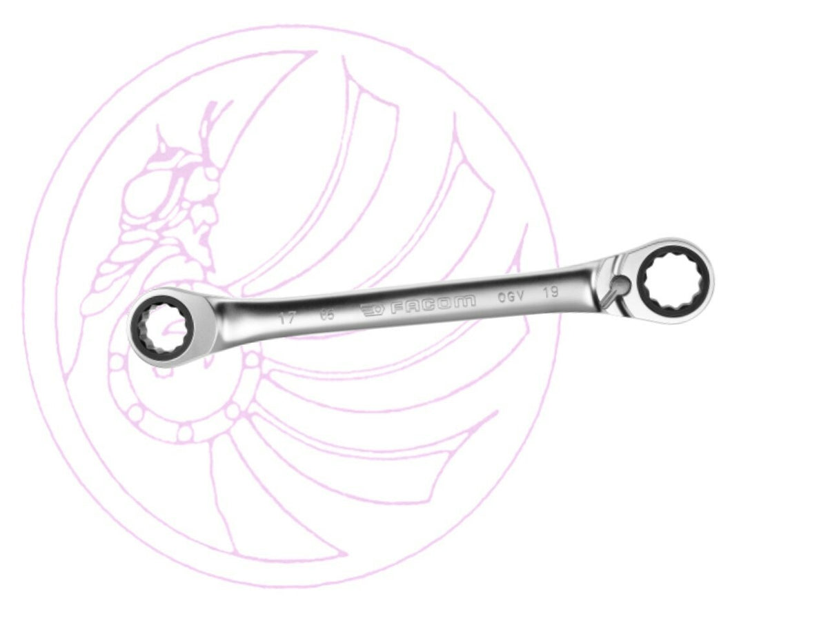 Facom 65.16X18 12 Point Metric Angled Head Ratchet Ring Wrench 16 X 18