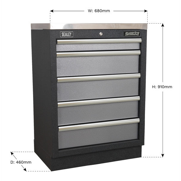 Sealey APMS59 Superline PRO® Modular Cabinet 5 Drawer 680mm