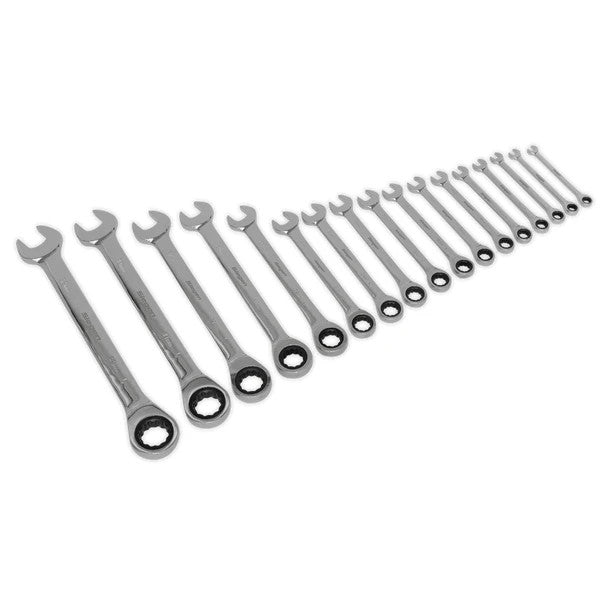 Sealey Siegen S01156 Combination Ratchet Spanner Set 17pc
