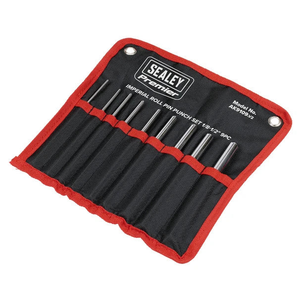 Sealey AK9109 Premier Roll Pin Punch Set Imperial 1/8-1/2" 9pc
