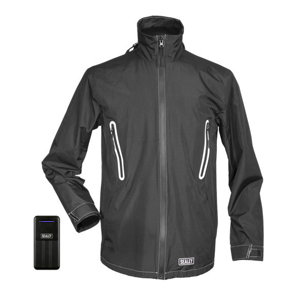 Sealey HJ04KIT-5V Heated Rain Jacket with Power Bank 10Ah - X-Large