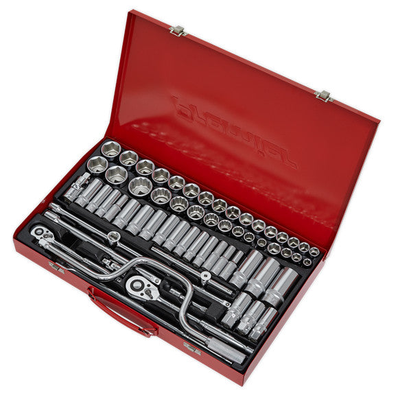 Sealey AK694 Metric/Imperial/Whitworth Socket Set 3/8" & 1/2"Sq Drive 64pc