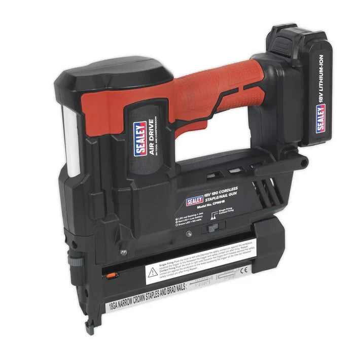 Sealey CPNG18 Cordless Nail/Staple Gun 18g 18v Li Ion Kit