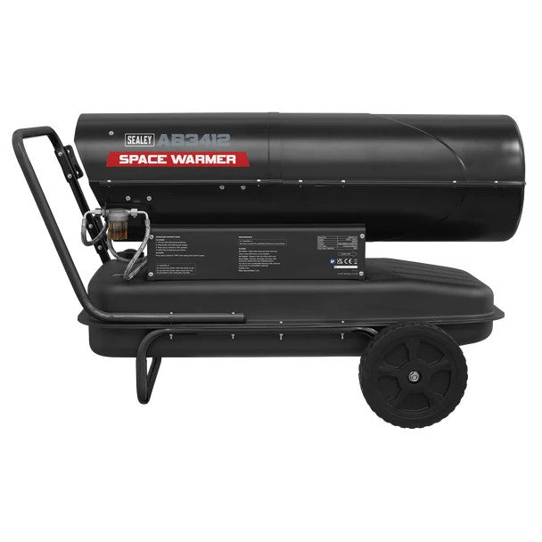 Sealey AB3412 Space Warmer Kerosene/Diesel Heater with Wheels 340,000Btu/hr