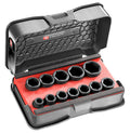 Facom NSS.J12 12 Piece 1/2″ Drive Metric Hex (6-Point) Stubby Impact Socket Set
