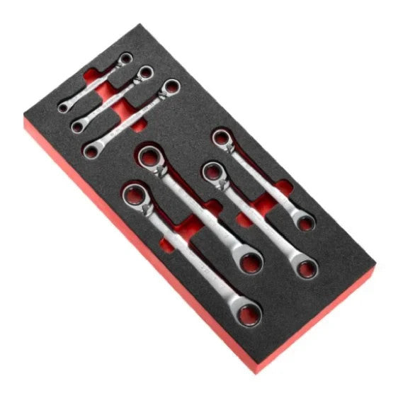 Facom MODM.65J7 - 7pc Metric Ratchet Offset Ring Spanner Foam Module