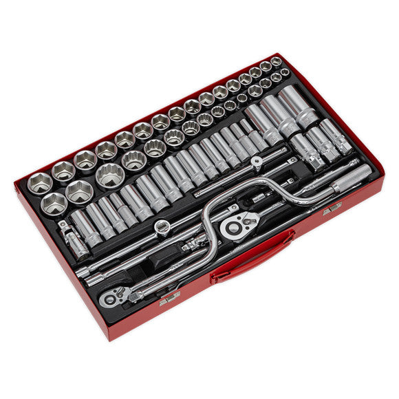 Sealey AK694 Metric/Imperial/Whitworth Socket Set 3/8" & 1/2"Sq Drive 64pc