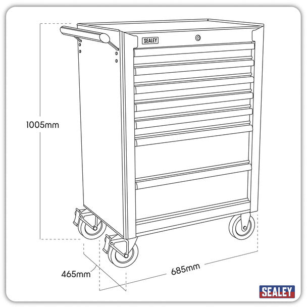 Sealey AP26479T Superline PRO® Rollcab 7 Drawer - Red