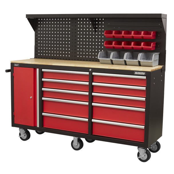 Sealey AP6310 Superline PRO® Mobile Workstation with Backboard 10 Drawer