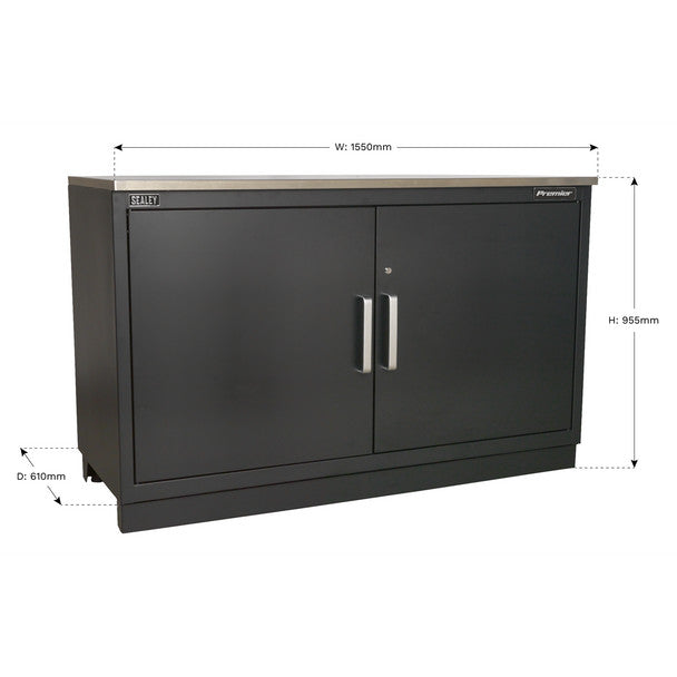 Sealey APMS02 Premier™ Heavy-Duty Modular Floor Cabinet 2 Door 1550mm