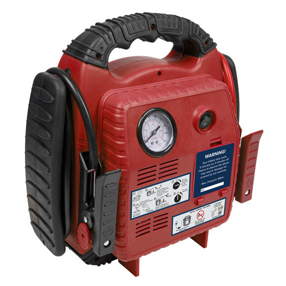 Sealey RS132 12V RoadStart® Emergency Jump Starter with Air Compressor 900 Peak