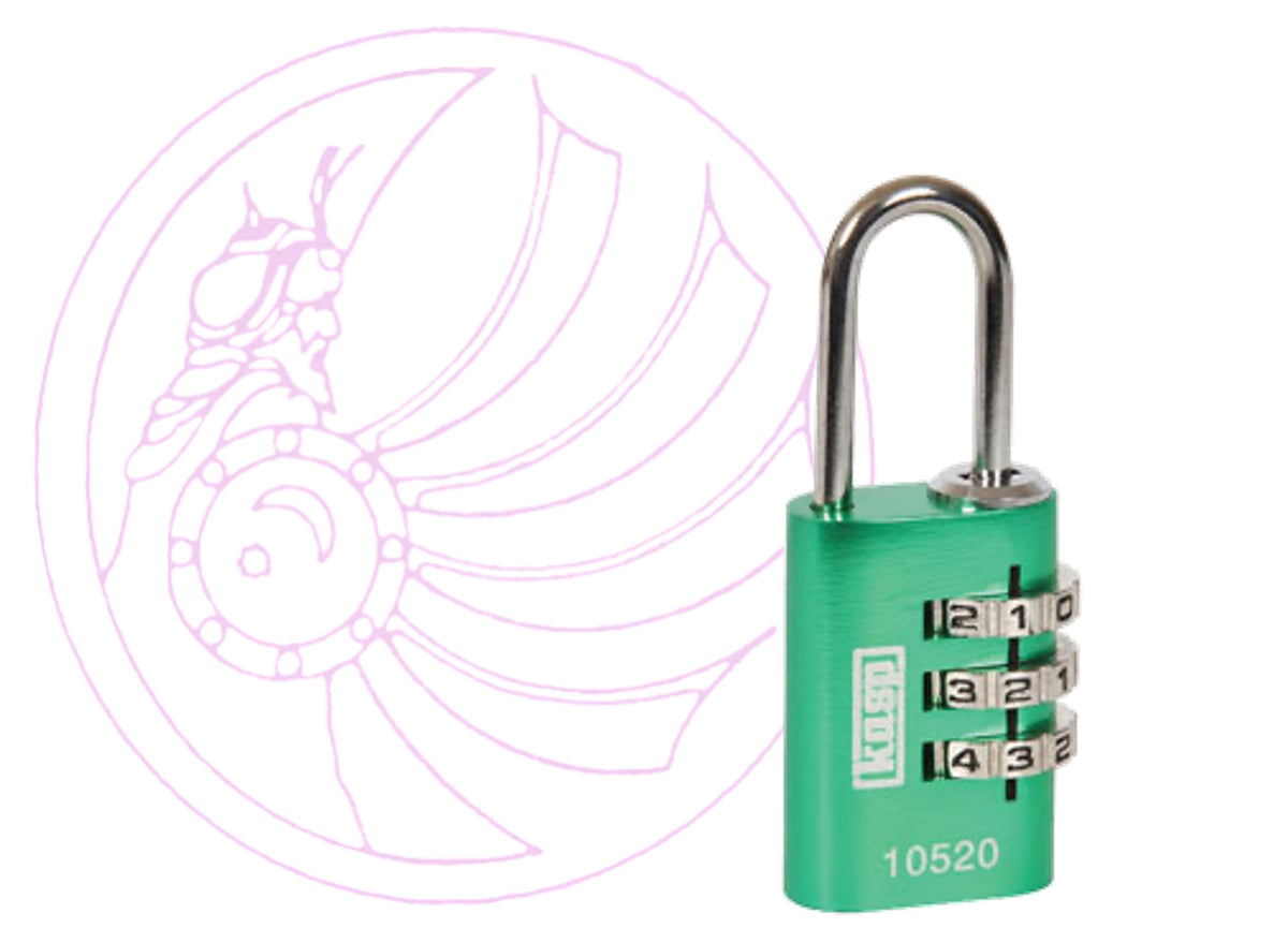 Kasp K10520GRED Aluminium Combination Padlock 20mm Green