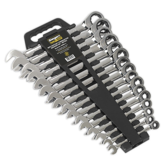 Sealey SO869 Combination Ratchet Spanner Set 16pc Metric