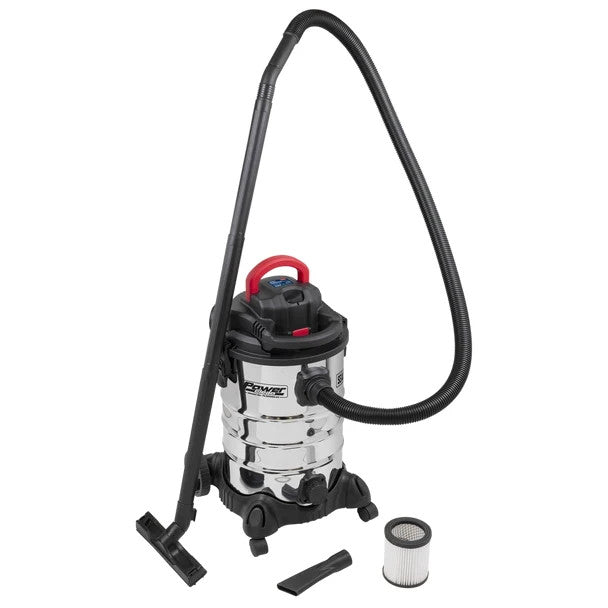 Sealey PC300SD 30L Vacuum Cleaner Wet & Dry with Stainless Steel Drum