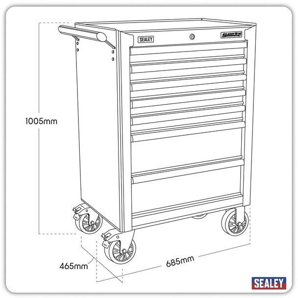 Sealey AP26479THV Superline PRO® Rollcab 7 Drawer - Green/Black