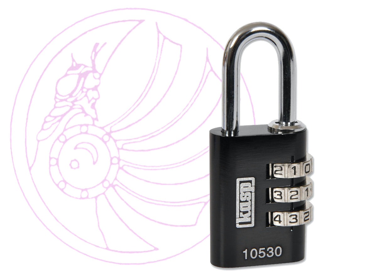 Kasp K10530BLAD Aluminium Combination Padlock 30mm Black