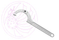 Facom 126A.180 Hinged Pin Wrench 120-180mm